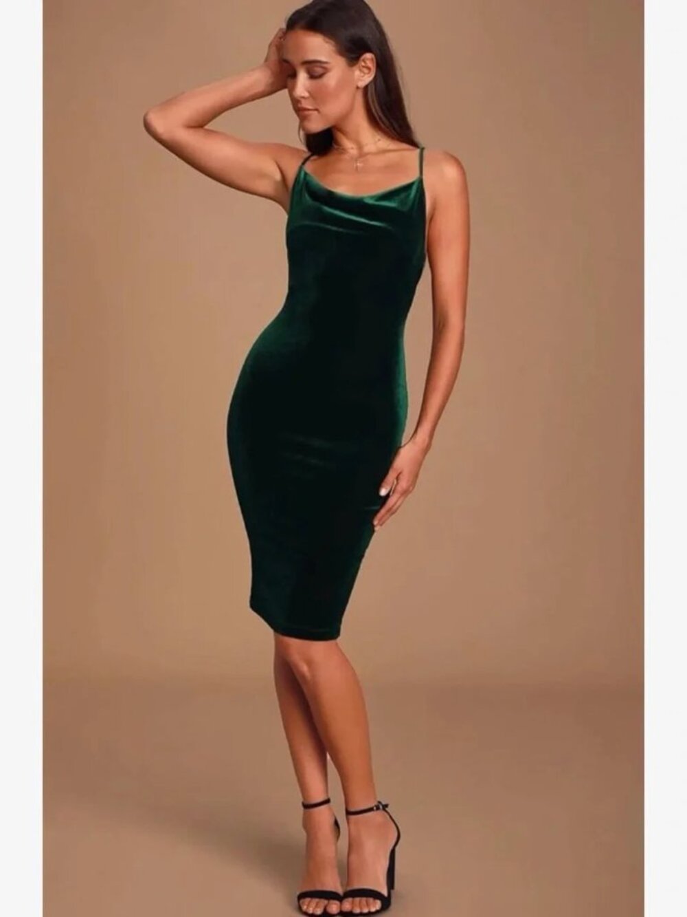 Velvet Green Bodycon Dress